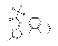 2,2,2-trifluoro-N-[(2Z)-5-methyl-3-(1-naphthylmethyl)-1,3-thiazol-2(3H)-ylidene]acetamide结构式