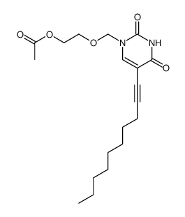 1-N-(2-(acetoxy)ethoxymethyl)-5-(dec-1-ynyl)uracil结构式