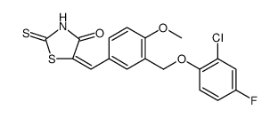 4-Thiazolidinone, 5-[[3-[(2-chloro-4-fluorophenoxy)methyl]-4-methoxyphenyl]methylene]-2-thioxo结构式