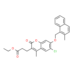 ethyl 3-[6-chloro-4-methyl-7-[(2-methylnaphthalen-1-yl)methoxy]-2-oxochromen-3-yl]propanoate Structure
