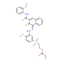 3-hydroxy-4-[[2-methoxy-5-[[2-(1-oxopropoxy)ethyl]sulphonyl]phenyl]azo]-N-(2-methoxyphenyl)naphthalene-2-carboxamide picture