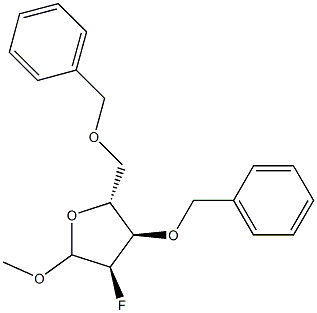 (2R,3R,4R)-3-(benzyloxy)-2-(benzyloxymethyl)-4-fluoro-5-methoxy-tetrahydrofuran structure