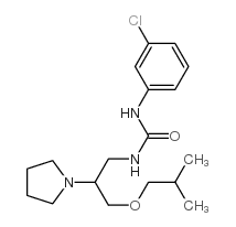 3-(3-chlorophenyl)-1-[3-(2-methylpropoxy)-2-pyrrolidin-1-yl-propyl]ure a结构式