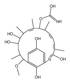 [(4E,6E,10E)-13,14,20,22-tetrahydroxy-17-methoxy-4,8,10,12,16-pentamet hyl-3-oxo-2-azabicyclo[16.3.1]docosa-4,6,10,19,21,23-hexaen-9-yl] carb amate structure