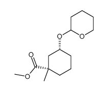 methyl 1-methyl-t-3-(2-tetrahydropyranyloxy)-r-1-cyclohexanecarboxylate结构式