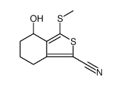 Benzo[c]thiophene-1-carbonitrile, 4,5,6,7-tetrahydro-4-hydroxy-3-(methylthio)结构式