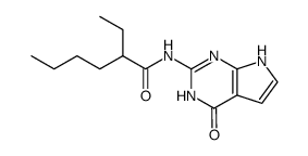 2-Ethyl-hexanoic acid (4-oxo-4,7-dihydro-3H-pyrrolo[2,3-d]pyrimidin-2-yl)-amide结构式