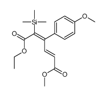 1-O-ethyl 6-O-methyl 3-(4-methoxyphenyl)-2-trimethylsilylhexa-2,4-dienedioate Structure