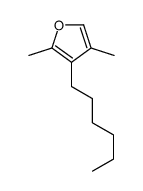 3-hexyl-2,4-dimethylfuran Structure