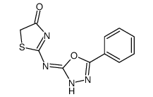 2-[(5-phenyl-1,3,4-oxadiazol-2-yl)amino]-1,3-thiazol-4-one结构式