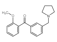 2-METHOXY-3'-PYRROLIDINOMETHYL BENZOPHENONE结构式