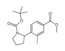 2-(4-(甲氧基羰基)-2-甲基苯基)吡咯烷-1-羧酸叔丁酯结构式