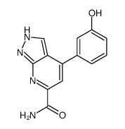 4-(3-hydroxyphenyl)-1H-pyrazolo[3,4-b]pyridine-6-carboxamide结构式