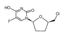 1-((2S,5R)-5-Chloromethyl-tetrahydro-furan-2-yl)-5-fluoro-4-hydroxy-1H-pyrimidin-2-one结构式