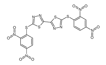 2-(2,4-dinitrophenyl)sulfanyl-5-[5-(2,4-dinitrophenyl)sulfanyl-1,3,4-thiadiazol-2-yl]-1,3,4-thiadiazole结构式