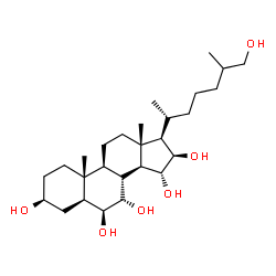5α-Cholestane-3β,6β,7α,15α,16β,26-hexaol Structure