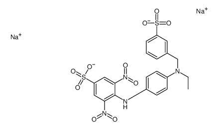 4-[4-[ethyl(m-sulphobenzyl)amino]anilino]-3,5-dinitrobenzenesulphonic acid, sodium salt Structure
