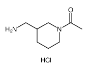 Ethanone, 1-[3-(aminomethyl)-1-piperidinyl]-, hydrochloride Structure