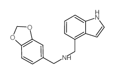 N-(1,3-Benzodioxol-5-ylmethyl)-N-(1H-indol-4-ylmethyl)amine结构式