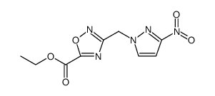 1,2,4-Oxadiazole-5-carboxylic acid, 3-[(3-nitro-1H-pyrazol-1-yl)methyl]-, ethyl ester Structure