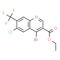 4-BROMO-6-CHLORO-7-TRIFLUOROMETHYL-QUINOLINE-3-CARBOXYLIC ACID ETHYL ESTER structure