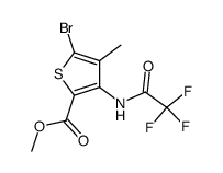 methyl 5-bromo-4-methyl-3-(2,2,2-trifluoroacetamido)thiophene-2-carboxylate Structure