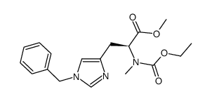 N-α-(ethoxycarbonyl)-N-α-methyl,N-1(τ)-benzyl-L-histidine methyl ester结构式