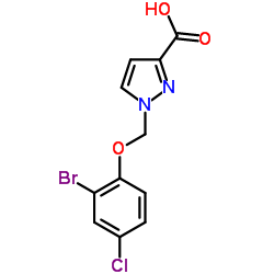 1-(2-BROMO-4-CHLORO-PHENOXYMETHYL)-1 H-PYRAZOLE-3-CARBOXYLIC ACID结构式