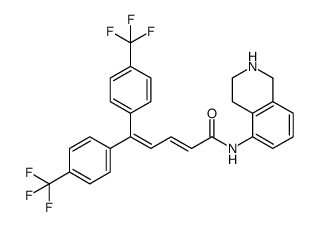 (E)-N-(1,2,3,4-tetrahydroisoquinolin-5-yl)-5,5-bis[4-(trifluoromethyl)phenyl]-2,4-pentadienamide结构式