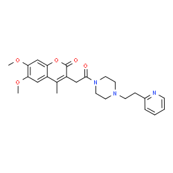 6,7-dimethoxy-4-methyl-3-(2-oxo-2-{4-[2-(pyridin-2-yl)ethyl]piperazin-1-yl}ethyl)-2H-chromen-2-one picture
