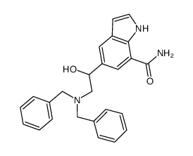 5-(1-hydroxy-2-(bis(phenylmethyl)amino)ethyl)-1H-indole-7-carboxamide结构式