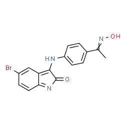 3-((4-((HYDROXYIMINO)ETHYL)PHENYL)IMINO)-5-BROMOINDOLIN-2-ONE结构式
