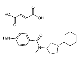4-amino-N-(1-cyclohexylpyrrolidin-1-ium-3-yl)-N-methylbenzamide,(E)-4-hydroxy-4-oxobut-2-enoate结构式
