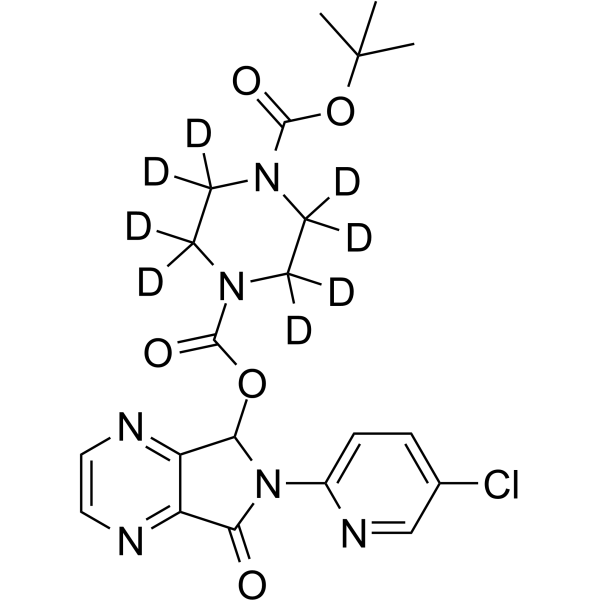 N-Boc-N-desmethyl Zopiclone-d8结构式