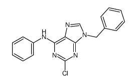 9-benzyl-2-chloro-N-phenylpurin-6-amine结构式
