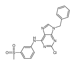 9-benzyl-2-chloro-N-(3-methylsulfonylphenyl)purin-6-amine结构式