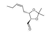 (4R,4S)-2,2-dimethyl-5-((Z)-2-pentenyl)-1,3-dioxolane-4-carboxaldehyde结构式
