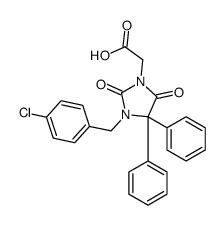 2-[3-[(4-chlorophenyl)methyl]-2,5-dioxo-4,4-diphenylimidazolidin-1-yl]acetic acid结构式