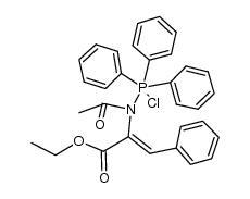 N-Acetyl-N-(1-ethoxycarbonyl-2-phenylvinyl)-amino-P,P,P-triphenylphosphonium chloride Structure