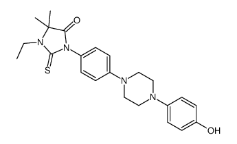 1-ethyl-3-[4-[4-(4-hydroxyphenyl)piperazin-1-yl]phenyl]-5,5-dimethyl-2-sulfanylideneimidazolidin-4-one结构式
