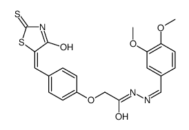 N-[(3,4-dimethoxyphenyl)methylideneamino]-2-[4-[(E)-(4-oxo-2-sulfanyli dene-thiazolidin-5-ylidene)methyl]phenoxy]acetamide结构式