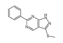 3-methylthio-6-phenyl-1H-pyrazolo<3,4-d>pyrimidine Structure