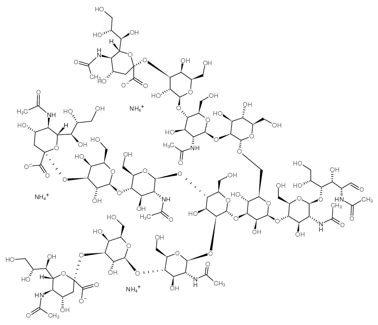 mannotriose-di-(n-acetyl-d-glucosamine), tris(sialyl-galactosyl-n-acetyl-d-glucosaminyl)-ammonium salt结构式
