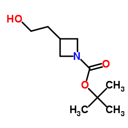 3-(2-羟乙基)氮杂环丁烷-1-甲酸叔丁酯结构式