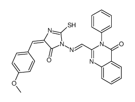 4(3H)-Quinazolinone, 2-(((4-((4-methoxyphenyl)methylene)-5-oxo-2-thiox o-1-imidazolidinyl)imino)methyl)-3-phenyl-结构式