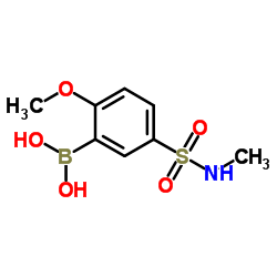 (2-甲氧基-5-(N-甲基氨磺酰)苯基)硼酸结构式