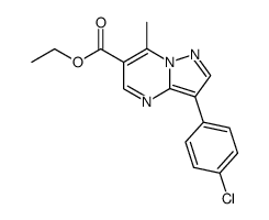 Ethyl 3-(4-chlorophenyl)-7-methylpyrazolo<1,5-a>pyrimidin-6-carboxylate结构式