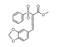 (Z)-methyl 3-(benzo[d][1,3]dioxol-5-yl)-2-(phenylsulfonyl)acrylate结构式
