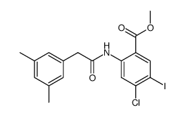 4-chloro-2-[2-(3,5-dimethylphenyl)-acetylamino]-5-iodo-benzoic acid methyl ester结构式