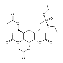 diethyl 2-(2,3,4,6-tetra-O-acetyl-α-D-glucopyranosyl)-ethylphosphonate结构式